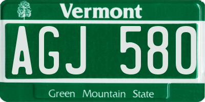 VT license plate AGJ580