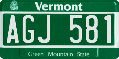 VT license plate AGJ581