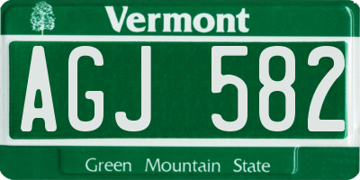 VT license plate AGJ582