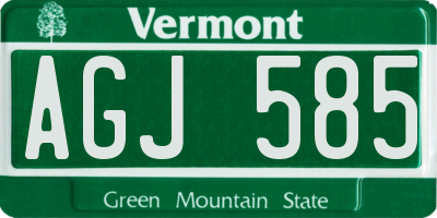 VT license plate AGJ585