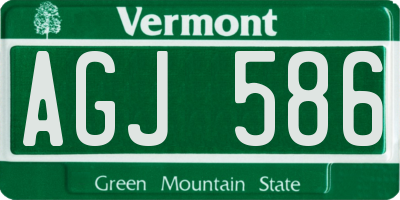 VT license plate AGJ586