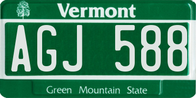 VT license plate AGJ588