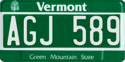 VT license plate AGJ589