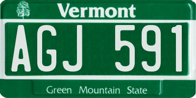 VT license plate AGJ591