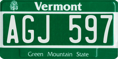 VT license plate AGJ597