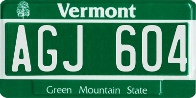 VT license plate AGJ604