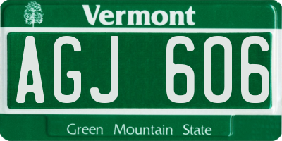 VT license plate AGJ606