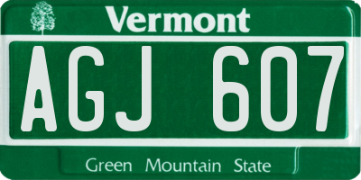 VT license plate AGJ607