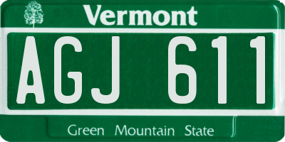 VT license plate AGJ611