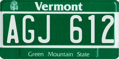 VT license plate AGJ612