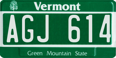 VT license plate AGJ614