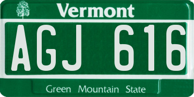 VT license plate AGJ616