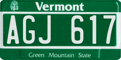VT license plate AGJ617