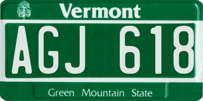 VT license plate AGJ618
