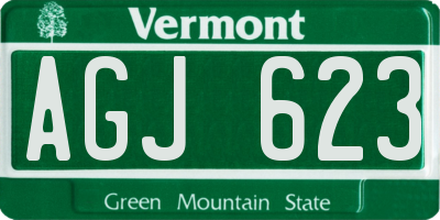 VT license plate AGJ623