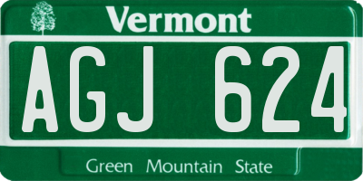 VT license plate AGJ624
