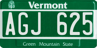 VT license plate AGJ625