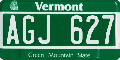 VT license plate AGJ627