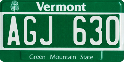 VT license plate AGJ630
