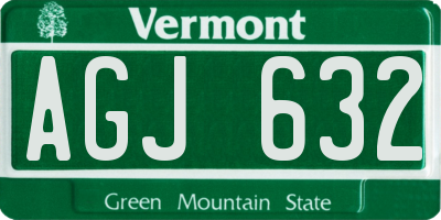 VT license plate AGJ632