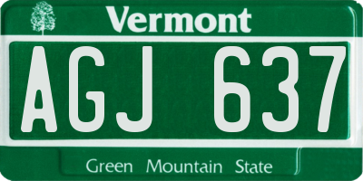 VT license plate AGJ637