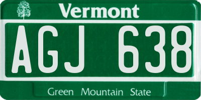 VT license plate AGJ638