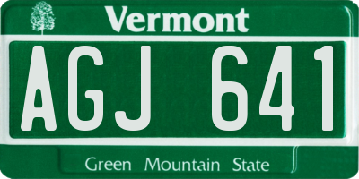 VT license plate AGJ641