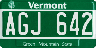 VT license plate AGJ642