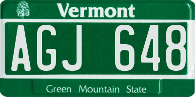 VT license plate AGJ648