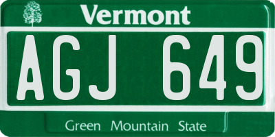 VT license plate AGJ649