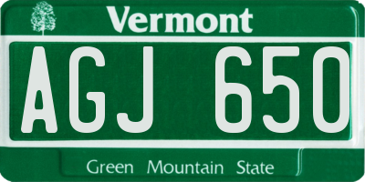 VT license plate AGJ650