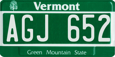 VT license plate AGJ652
