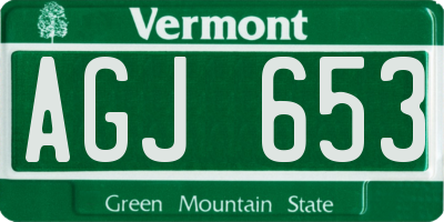 VT license plate AGJ653