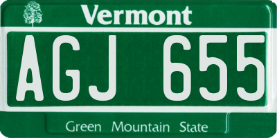 VT license plate AGJ655