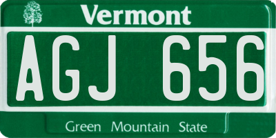 VT license plate AGJ656