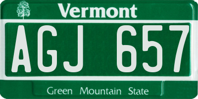 VT license plate AGJ657
