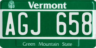 VT license plate AGJ658