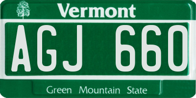 VT license plate AGJ660