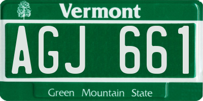 VT license plate AGJ661