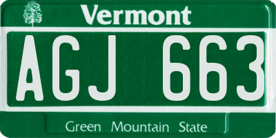 VT license plate AGJ663