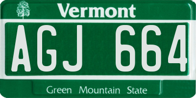 VT license plate AGJ664