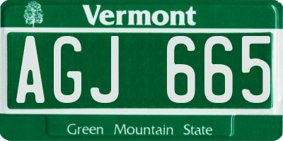 VT license plate AGJ665