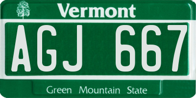 VT license plate AGJ667