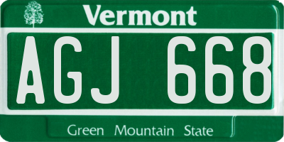 VT license plate AGJ668