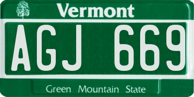 VT license plate AGJ669