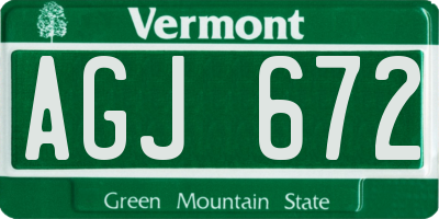 VT license plate AGJ672