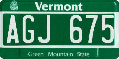 VT license plate AGJ675