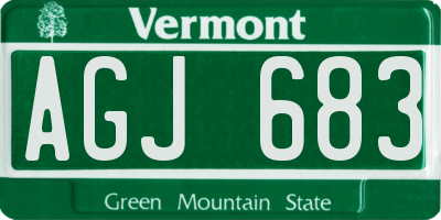VT license plate AGJ683