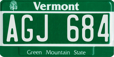VT license plate AGJ684