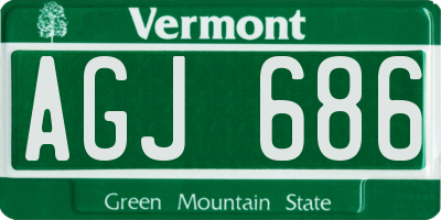 VT license plate AGJ686